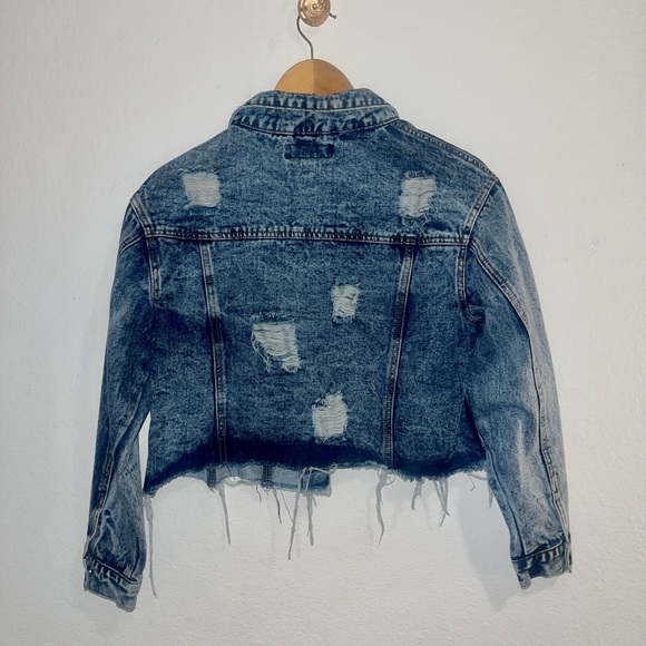 Rhinestone Tasseled Jean Jacket - Picture 3 of 5